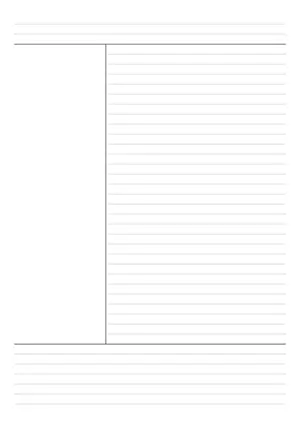 Printable Cornell notes template A4 portrait balanced cue column summary rows classic study layout PDF
