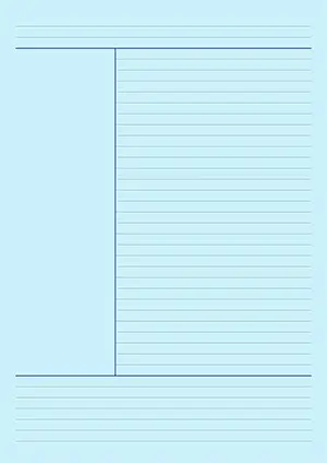 Sky blue Cornell notes template printable A4 portrait soft background blue dividers cue summary layout PDF
