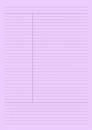 Printable Cornell notes template A4 portrait soft lavender study aesthetic cue column summary section PDF