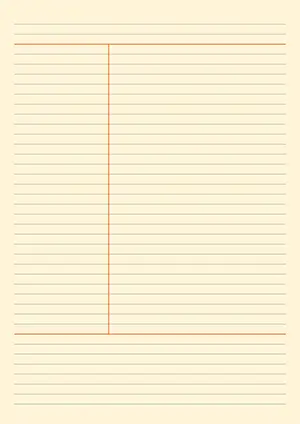 Warm aesthetic Cornell notes template printable A4 portrait cue column and summary rows for study revision PDF