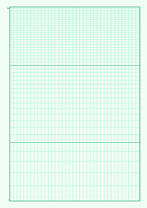 Green semi-log graph paper, one cycle from 1 to 10, A4 portrait printable PDF