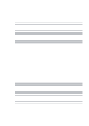 Printable blank staff paper, 2.5mm manuscript ruling, A4 portrait